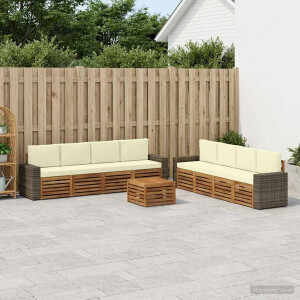 vidaXL Sofa-Sets met kussen 9 pcs Massief Acaciahout