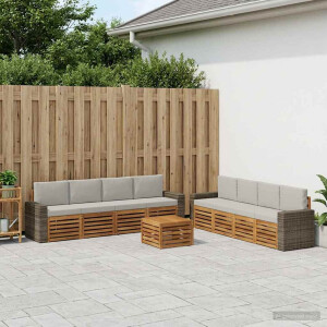 vidaXL Sofa-Sets met kussen 9 pcs Massief Acaciahout