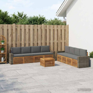 vidaXL Sofa-Sets met kussen 9 pcs Massief Acaciahout