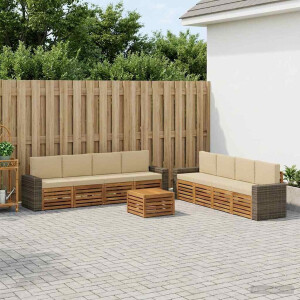 vidaXL Sofa-Sets met kussen 9 pcs Massief Acaciahout