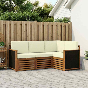 vidaXL Sofa-Sets met kussen 4 pcs Massief Acaciahout