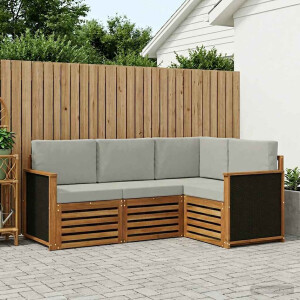 vidaXL Sofa-Sets met kussen 4 pcs Massief Acaciahout