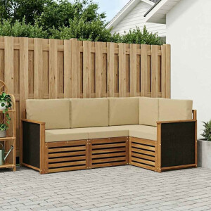 vidaXL Sofa-Sets met kussen 4 pcs Massief Acaciahout