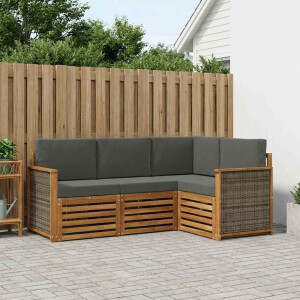 vidaXL Sofa-Sets met kussen 4 pcs Massief Acaciahout