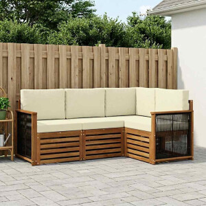 vidaXL Sofa-Sets met kussen 4 pcs Massief Acaciahout