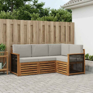 vidaXL Sofa-Sets met kussen 4 pcs Massief Acaciahout