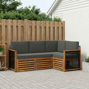 vidaXL Sofa-Sets met kussen 4 pcs Massief Acaciahout