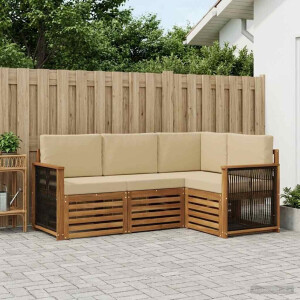 vidaXL Sofa-Sets met kussen 4 pcs Massief Acaciahout
