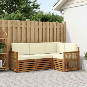 vidaXL Sofa-Sets met kussen 4 pcs Massief Acaciahout