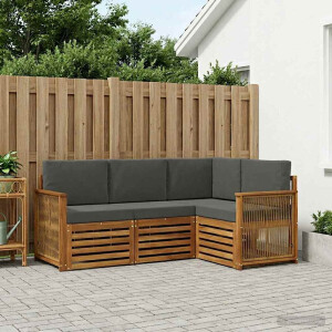 vidaXL Sofa-Sets met kussen 4 pcs Massief Acaciahout