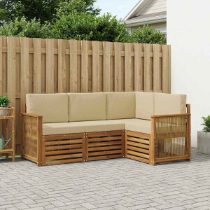 vidaXL Sofa-Sets met kussen 4 pcs Massief Acaciahout