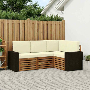 vidaXL Sofa-Sets met kussen 4 pcs Massief Acaciahout