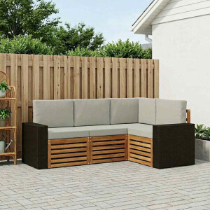 vidaXL Sofa-Sets met kussen 4 pcs Massief Acaciahout