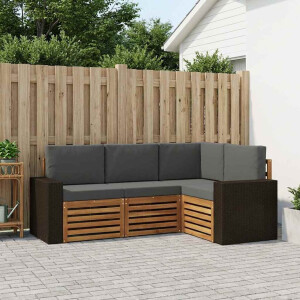 vidaXL Sofa-Sets met kussen 4 pcs Massief Acaciahout