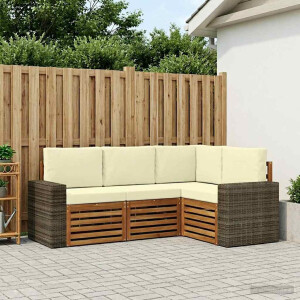 vidaXL Sofa-Sets met kussen 4 pcs Massief Acaciahout