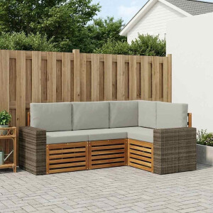 vidaXL Sofa-Sets met kussen 4 pcs Massief Acaciahout