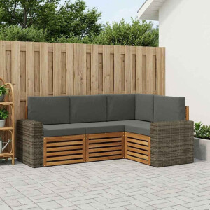 vidaXL Sofa-Sets met kussen 4 pcs Massief Acaciahout