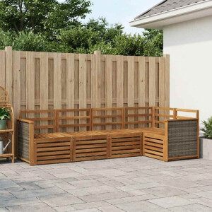 vidaXL Hoekbank Set 4 pcs Naturel Massief Acaciahout