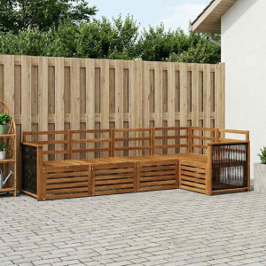 vidaXL Hoekbank Set 4 pcs Naturel Massief Acaciahout