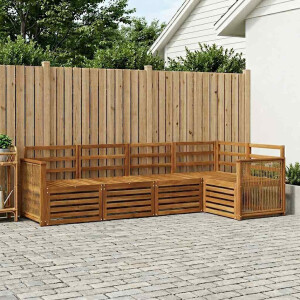 vidaXL Hoekbank Set 4 pcs Naturel Massief Acaciahout