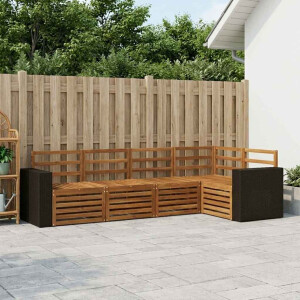 vidaXL Hoekbank Set 5 pcs Naturel Massief Acaciahout