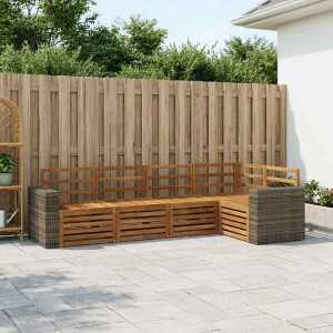 vidaXL Hoekbank Set 5 pcs Naturel Massief Acaciahout