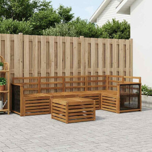 vidaXL Hoekbank Set 5 pcs Naturel Massief Acaciahout