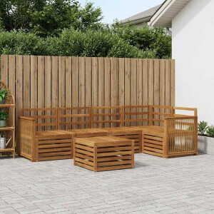 vidaXL Hoekbank Set 5 pcs Naturel Massief Acaciahout