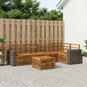 vidaXL Hoekbank Set 6 pcs Naturel Massief Acaciahout