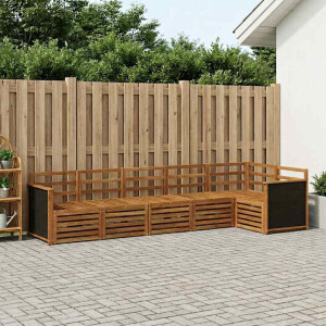 vidaXL Hoekbank Set 5 pcs Naturel Massief Acaciahout