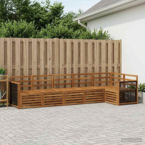 vidaXL Hoekbank Set 5 pcs Naturel Massief Acaciahout