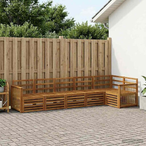 vidaXL Hoekbank Set 5 pcs Naturel Massief Acaciahout