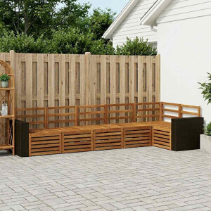 vidaXL Hoekbank Set 6 pcs Naturel Massief Acaciahout