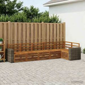 vidaXL Hoekbank Set 6 pcs Naturel Massief Acaciahout