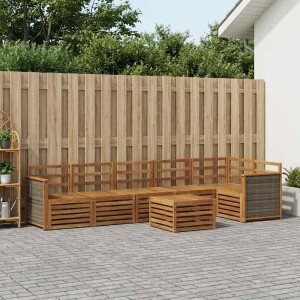 vidaXL Hoekbank Set 6 pcs Naturel Massief Acaciahout