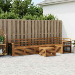 vidaXL Hoekbank Set 6 pcs Naturel Massief Acaciahout
