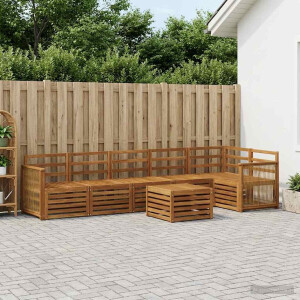 vidaXL Hoekbank Set 6 pcs Naturel Massief Acaciahout