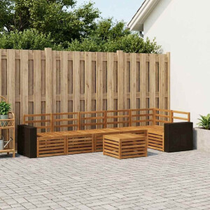 vidaXL Hoekbank Set 7 pcs Naturel Massief Acaciahout
