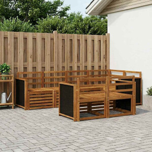vidaXL Hoekbank Set 6 pcs Naturel Massief Acaciahout