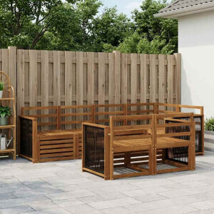 vidaXL Hoekbank Set 6 pcs Naturel Massief Acaciahout