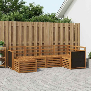 vidaXL Hoekbank Set 5 pcs Naturel Massief Acaciahout