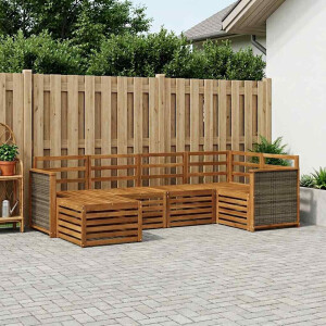 vidaXL Hoekbank Set 5 pcs Naturel Massief Acaciahout