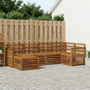 vidaXL Hoekbank Set 5 pcs Naturel Massief Acaciahout