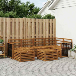 vidaXL Hoekbank Set 6 pcs Naturel Massief Acaciahout