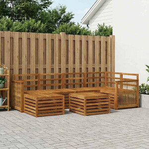 vidaXL Hoekbank Set 6 pcs Naturel Massief Acaciahout