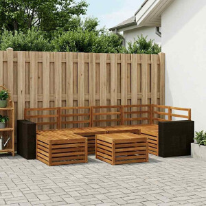 vidaXL Hoekbank Set 7 pcs Naturel Massief Acaciahout