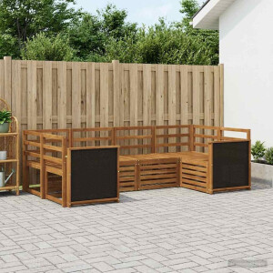 vidaXL Hoekbank Set 5 pcs Naturel Massief Acaciahout