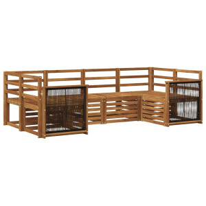 vidaXL Hoekbank Set 5 pcs Naturel Massief Acaciahout