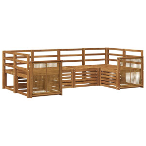 vidaXL Hoekbank Set 5 pcs Naturel Massief Acaciahout