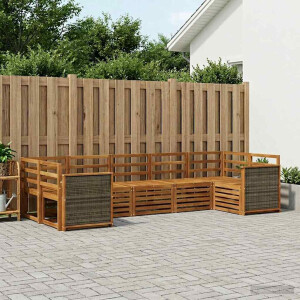 vidaXL Hoekbank Set 6 pcs Naturel Massief Acaciahout